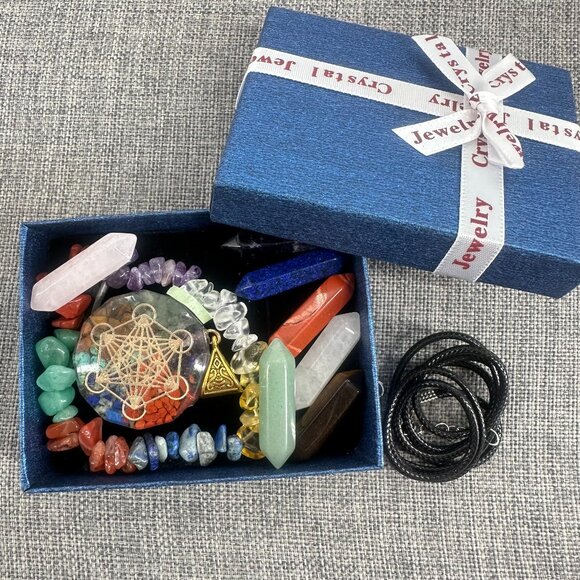 NEW 9 Piece Healing Crystal Chakra Healing Stones Meditation Magic Manifestation - Picture 1 of 9